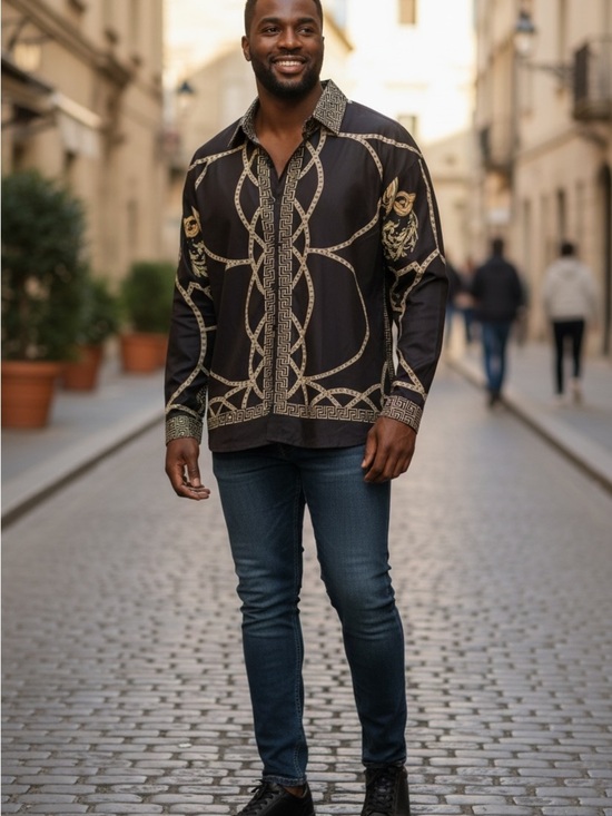 N/A Other - Baroque Print Shirt